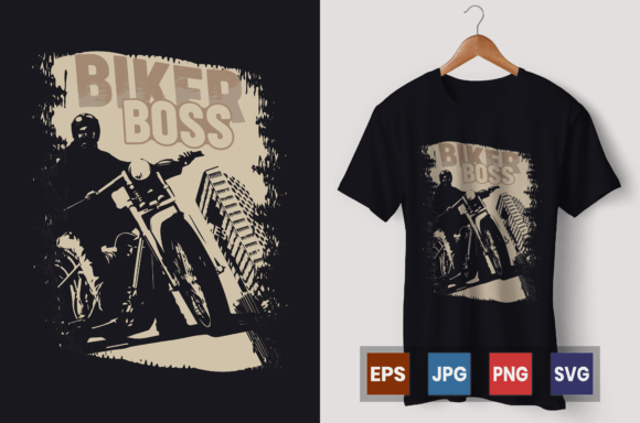 Biker Boss Motorcycle Vector Graphic for T-Shirt Designs