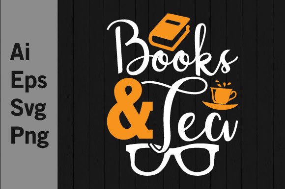 Book and Tea Graphic for T-Shirt Designs