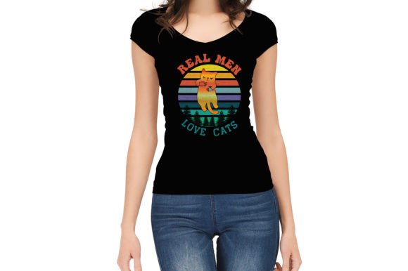 Real Men Love Cats Graphic: T-Shirt Designs & Graphics