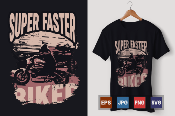 Super Faster Biker Vector Graphic for T-Shirt Designs